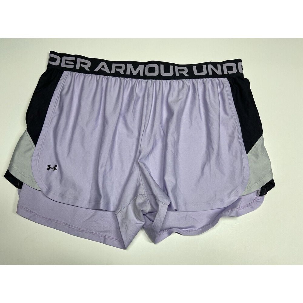 Women's Under Armour Plus Play Up Side Stripe Shorts Purple Size‎ 3x